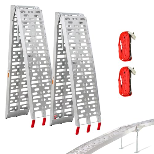7.5FT Aluminum Folding Truck Loading Ramps with Support Legs / 2Pcs J623