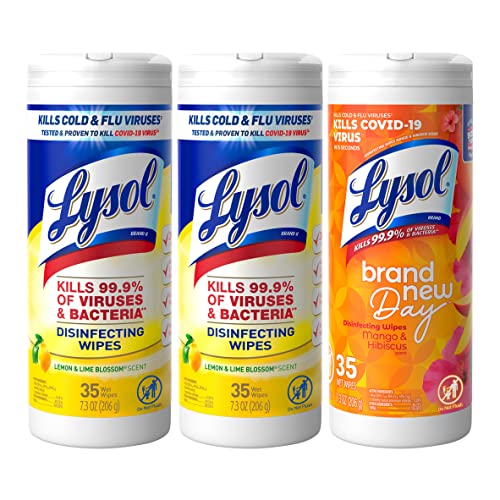 Lysol Disinfectant Wipes, Lemon and Lime Blossom, 80 Count (Pack of 3) O55892