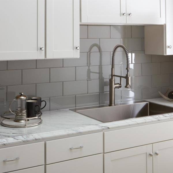 8 ft. White Laminate Countertop Kit with Left Miter and Full Wrap Ogee Edge P641
