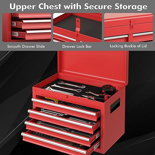 Gray 5-Drawer Rolling Tool Chest with Lockable Wheels I4535