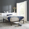Queen Wood Slat Metal Platform Bed Frame E5474