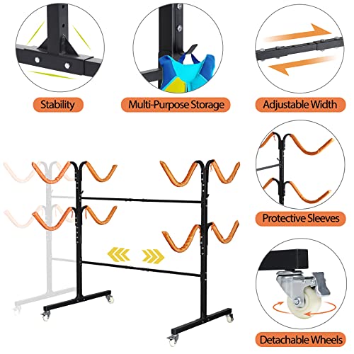 Freestanding Kayak Storage Rack for 2 Kayaks, Heavy Duty S966