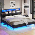 Creamy White Velvet Upholstered Full Size Bed Frame with Headboard Storage and LED Lights L3297
