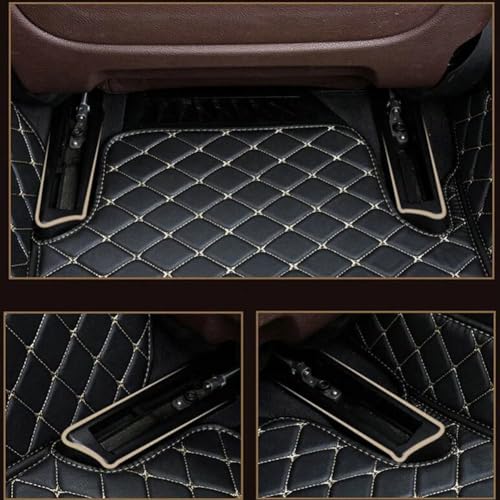 Black and Black with Green bar Luxury Leather Car Floor Mats E922