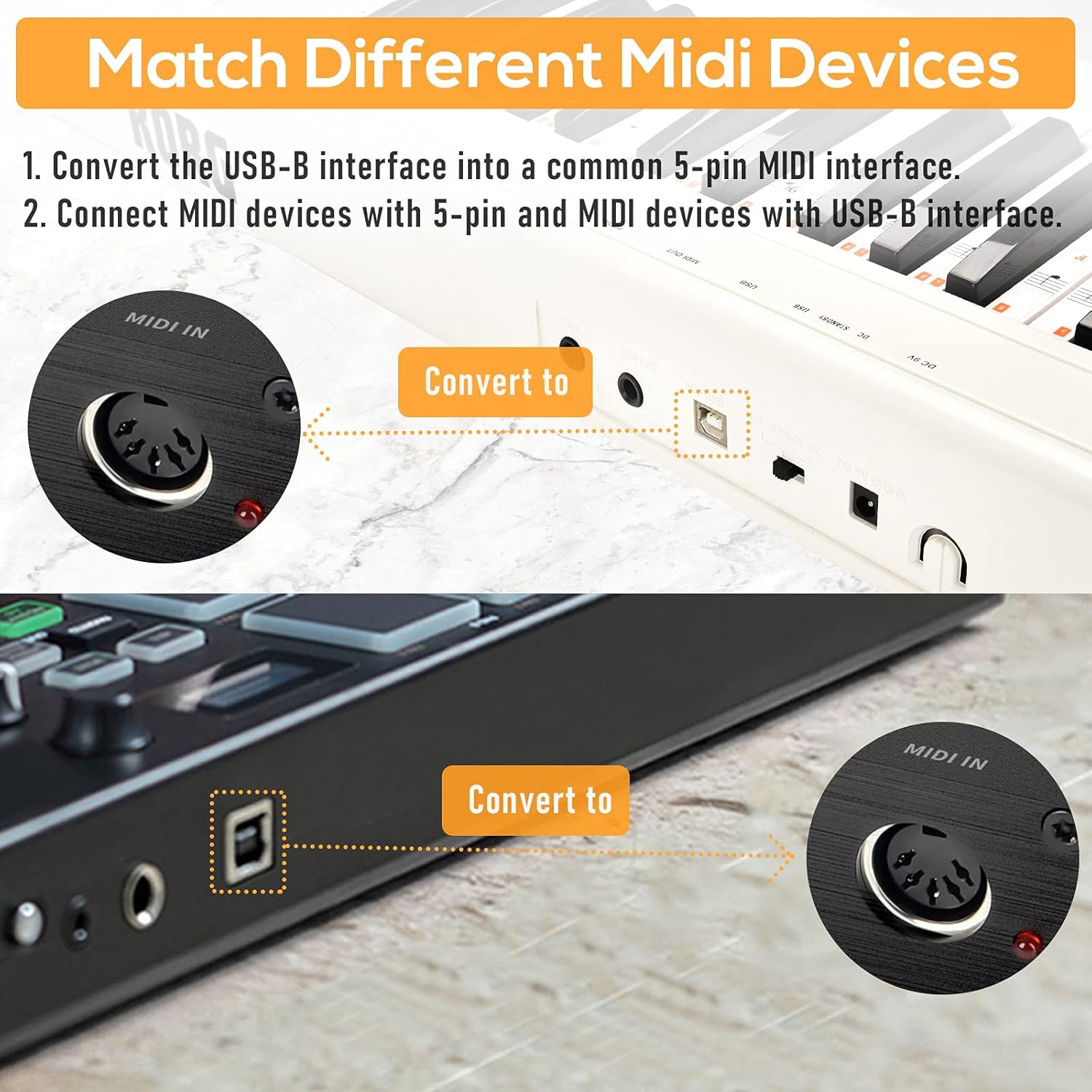 USB to MIDI Converter Pack of 2 W33128