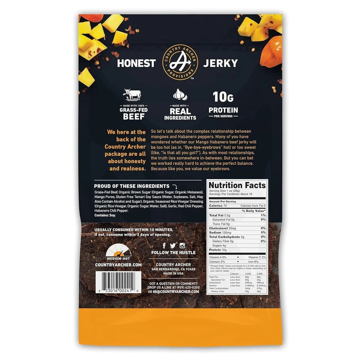 Mango Habanero Beef Jerky 16 Ounce Z468301