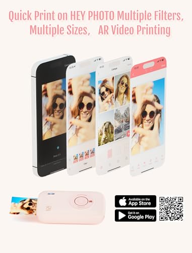 Pink Mini Portable Photo Printer with Bluetooth U1027