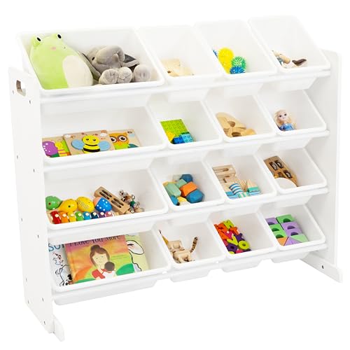 16 Removable Bins Grey White Toy Storage Organizer O894168
