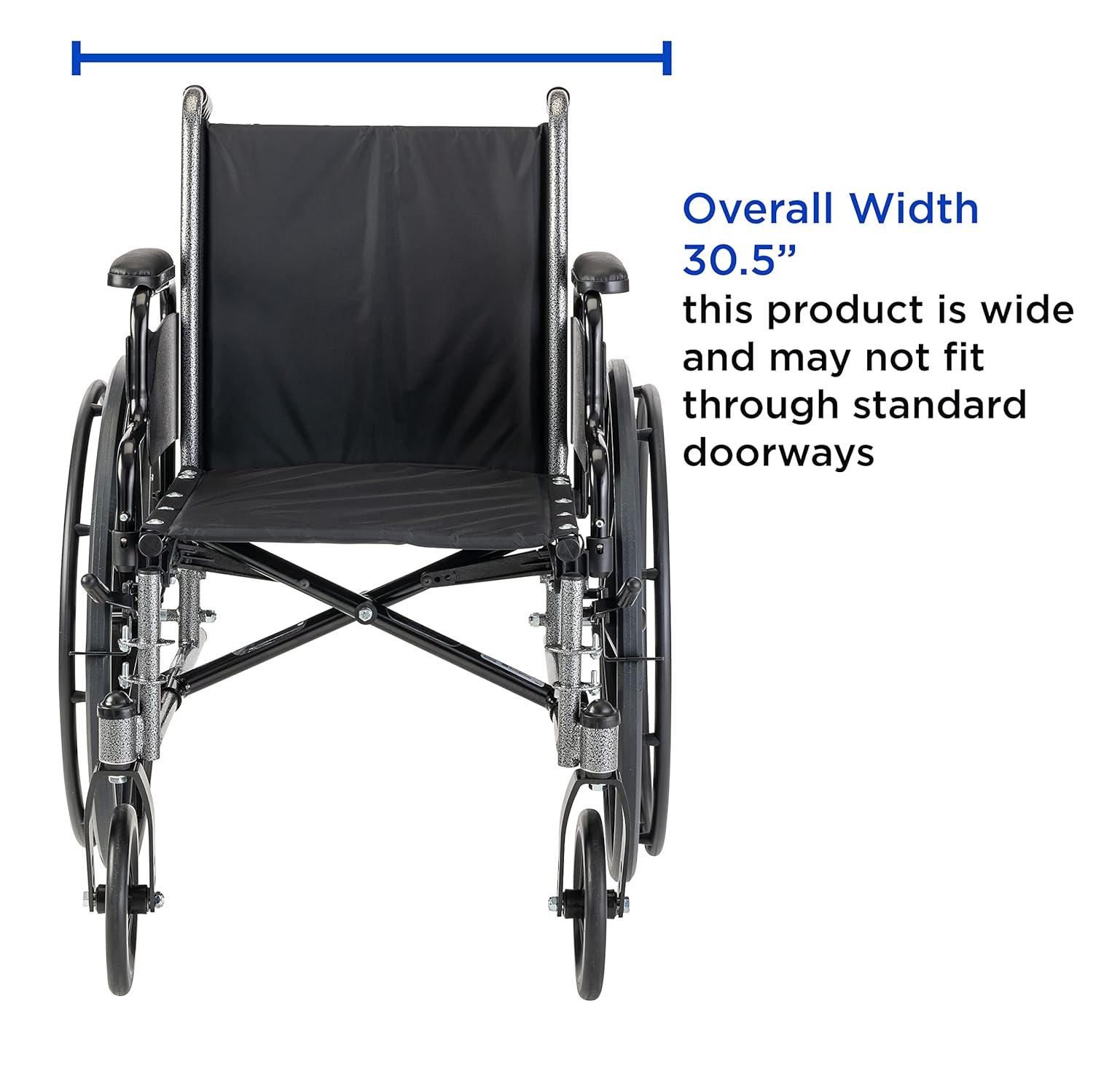Folding Wheelchair 22 Inch Seat with Padded Legrests & Desk Arms E31931