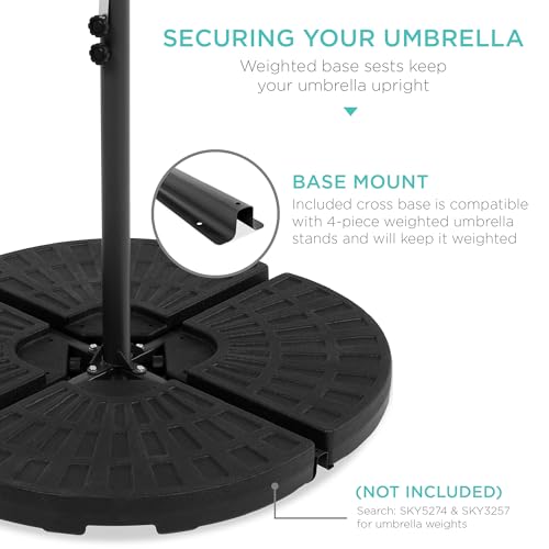 10ft Offset Hanging Patio Umbrella with Polyester Shade P709458