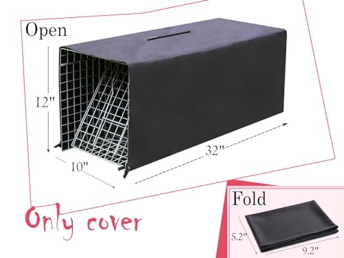 32 Inch Heavy Duty Folding Animal Trap Cage with Cover 2 Packs Q7176