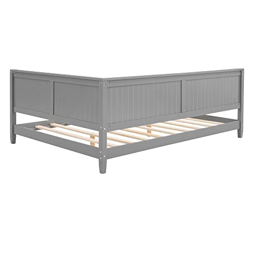 Full Daybed Frame, Full Size Platform Bed with Slat Support, Wood Full Sofa Bed Y586226