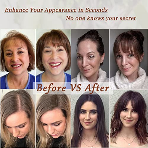 Human Hair Toppers with Bangs Clip in Hair Extensions V7521