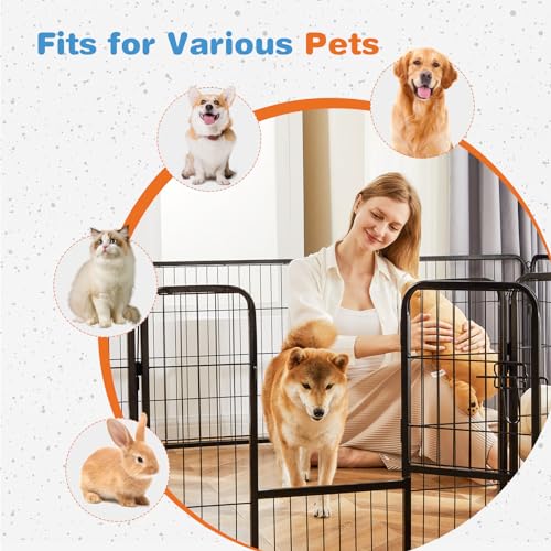 8 Panel 24" Height Metal Dog Playpen with Doors R689