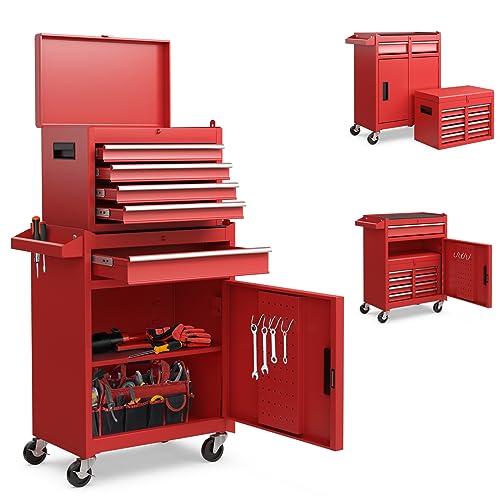 Gray 5-Drawer Rolling Tool Chest with Lockable Wheels I4535