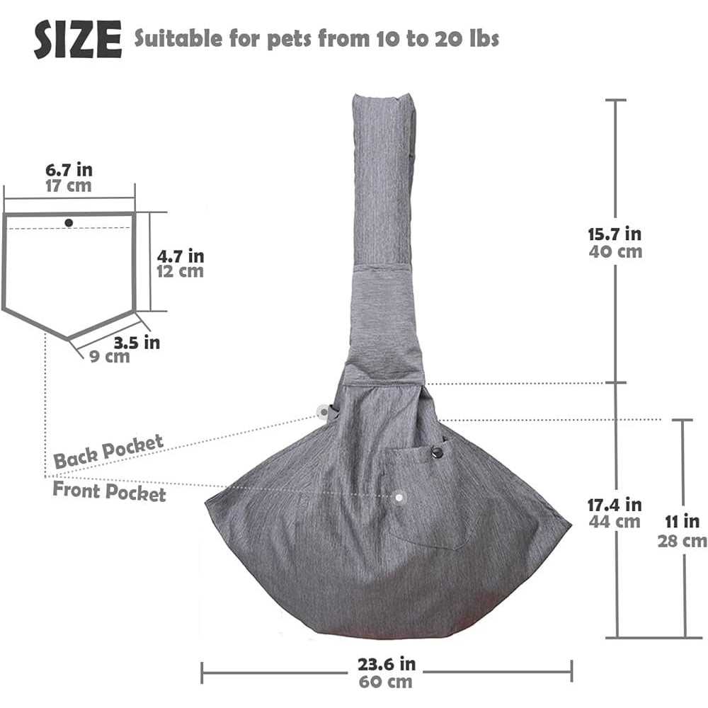 Dog Sling Carrier with Adjustable Padded Shoulder Breathable Mesh F935480