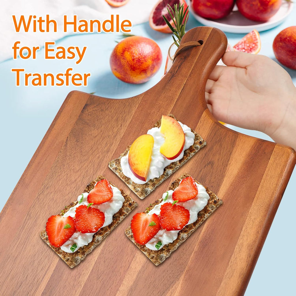 Acacia Wood Cutting Board with Handle 17"X11" H432