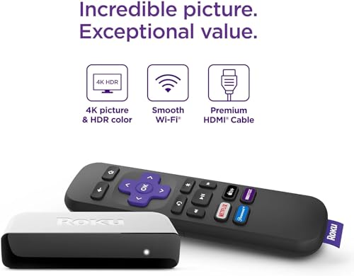 4K HDR Streaming Media Player with HDMI Cable and Remote A451