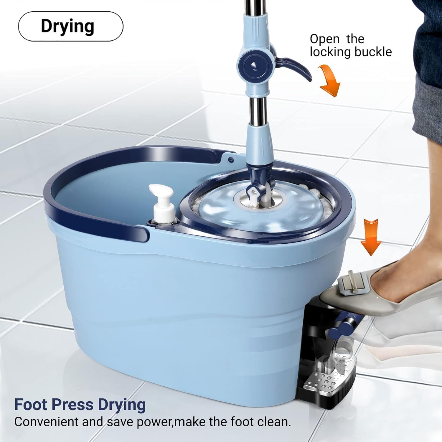 Spin Mop and Bucket with Wringer and Foot Pedal R715845