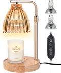Electric Candle Warmer Lamp with Timer & Dimmer, Glass, Includes 2 Bulbs Y2607