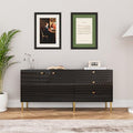White 48 Inch Sideboard Buffet Cabinet with 3 Doors and Adjustable Shelves N8008