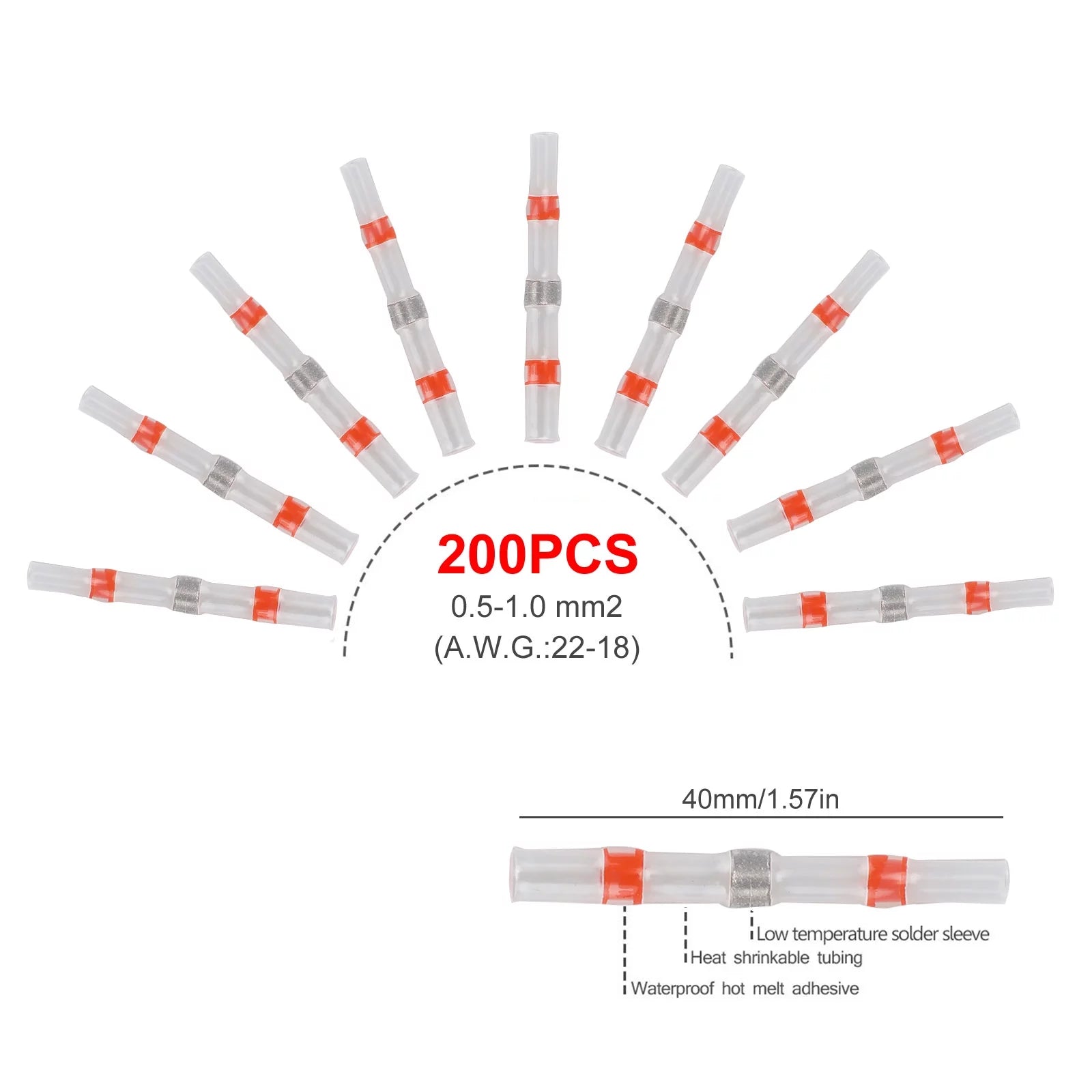 500PCS Heat Shrink Solder Wire Connectors S7533