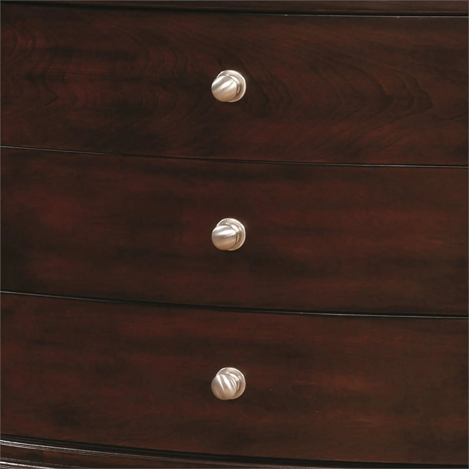 Brown Cherry Wood 3-Drawer Nightstand L89471