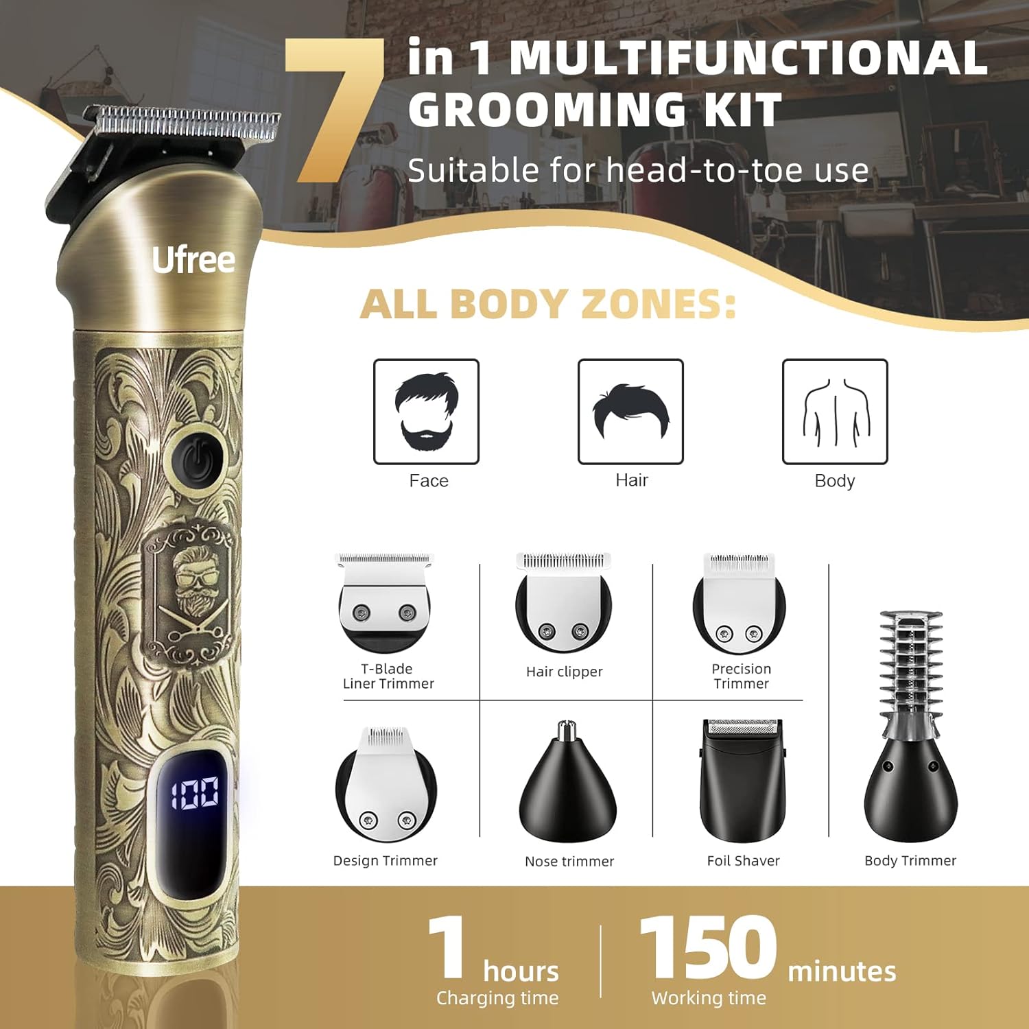 Beard Trimmer with Electric Shavers, Beard Grooming Kit K2065