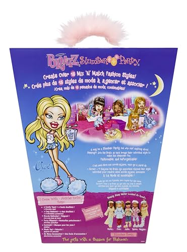 Bratz Slumber Party Cloe Fashion Doll with 2 Sets of Pajamas, Plush, and Accessories T878