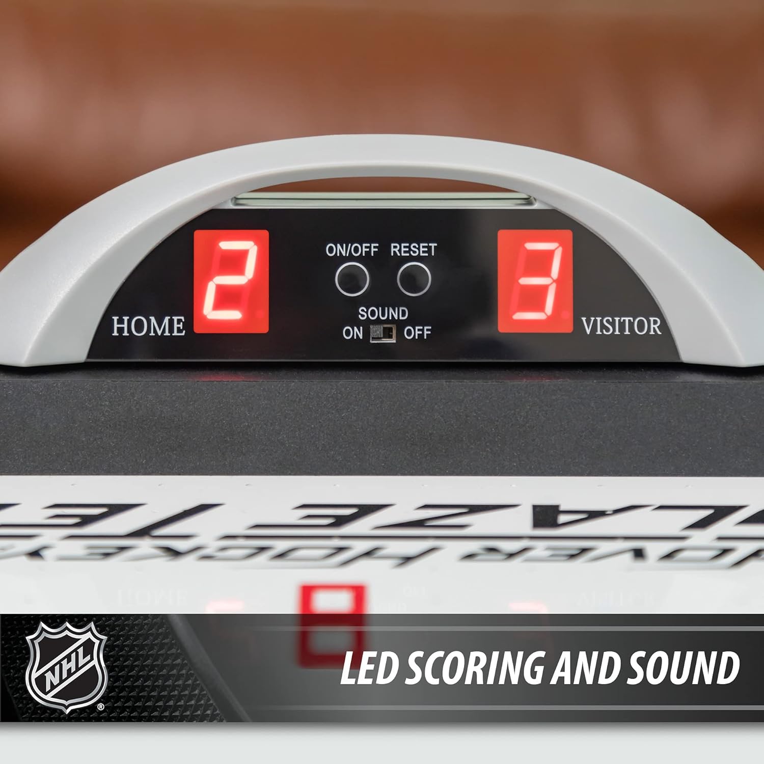 NHL Air Hockey Table with Automatic LED Electronic Scoring T7849