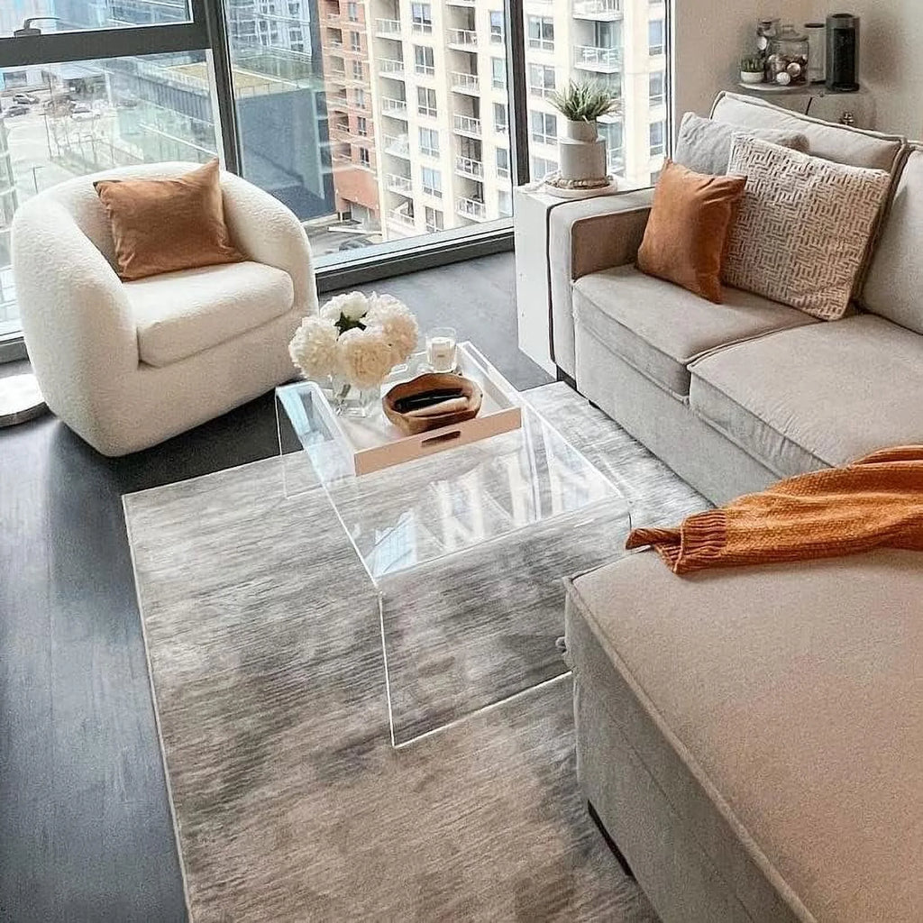 Acrylic Coffee Table with Waterfall Edges X431466