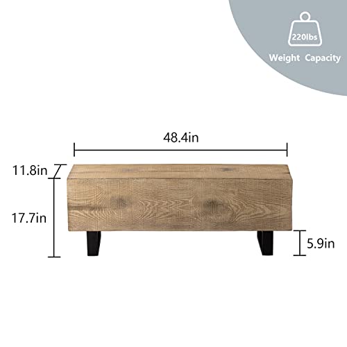 48.4 x 11.8" Light Oak Outdoor Bench L665483