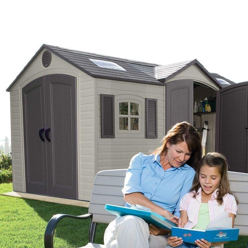 15 ft. W x 8 ft. D Plastic Storage Shed D4310