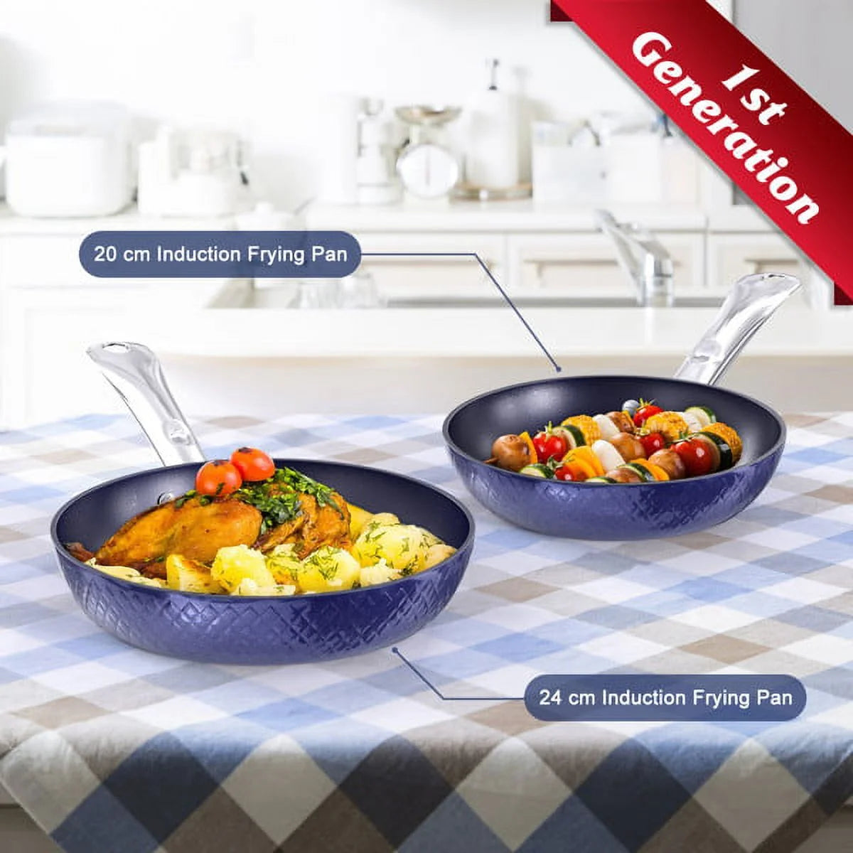 3Pieces Non Stick Aluminum Ceramic Frying Pan Set G579