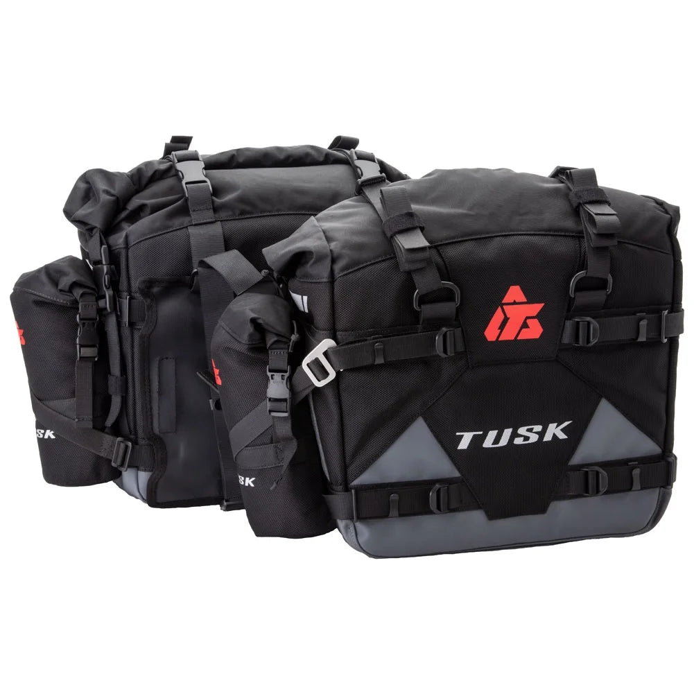 Black/Grey Pannier Racks with Pannier Bags and Bottle Holders J6523