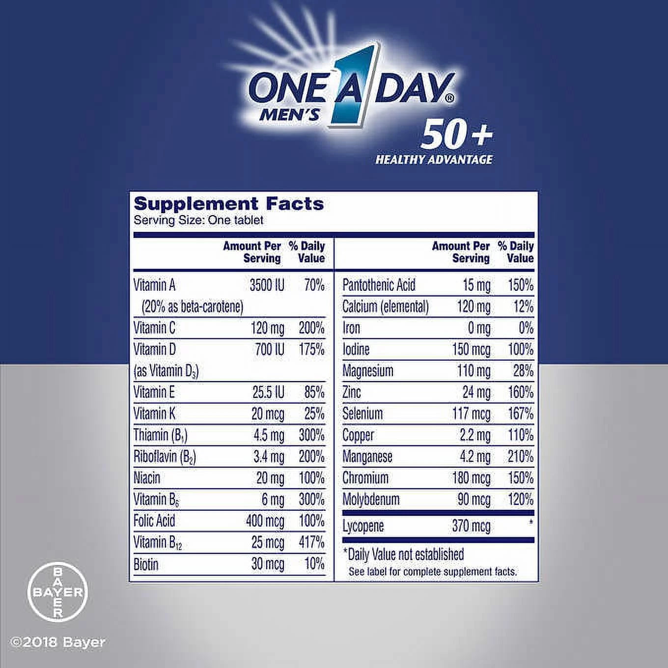 300 Tablets Men's 50+ Multivitamin Supplement D392
