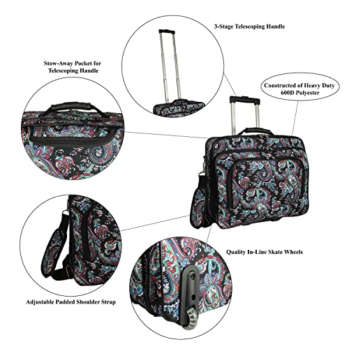 Women's Fashion Print Rolling 17" Laptop Case H3991