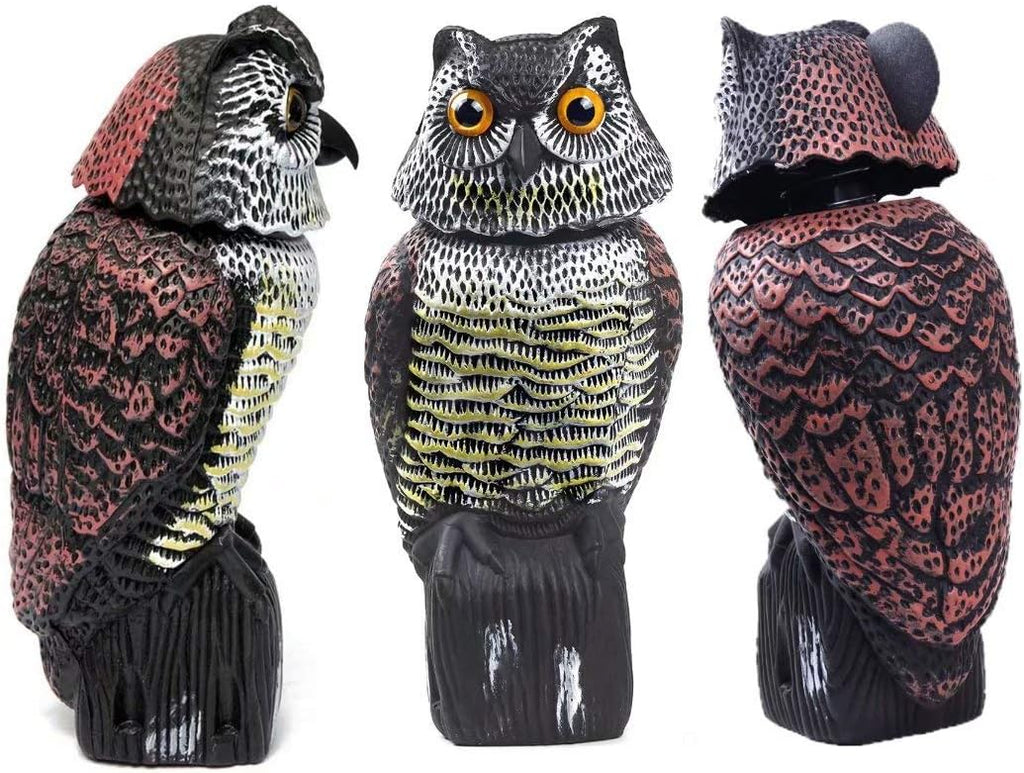 Realistic Owl Decoy with 360 Rotate Head P9476