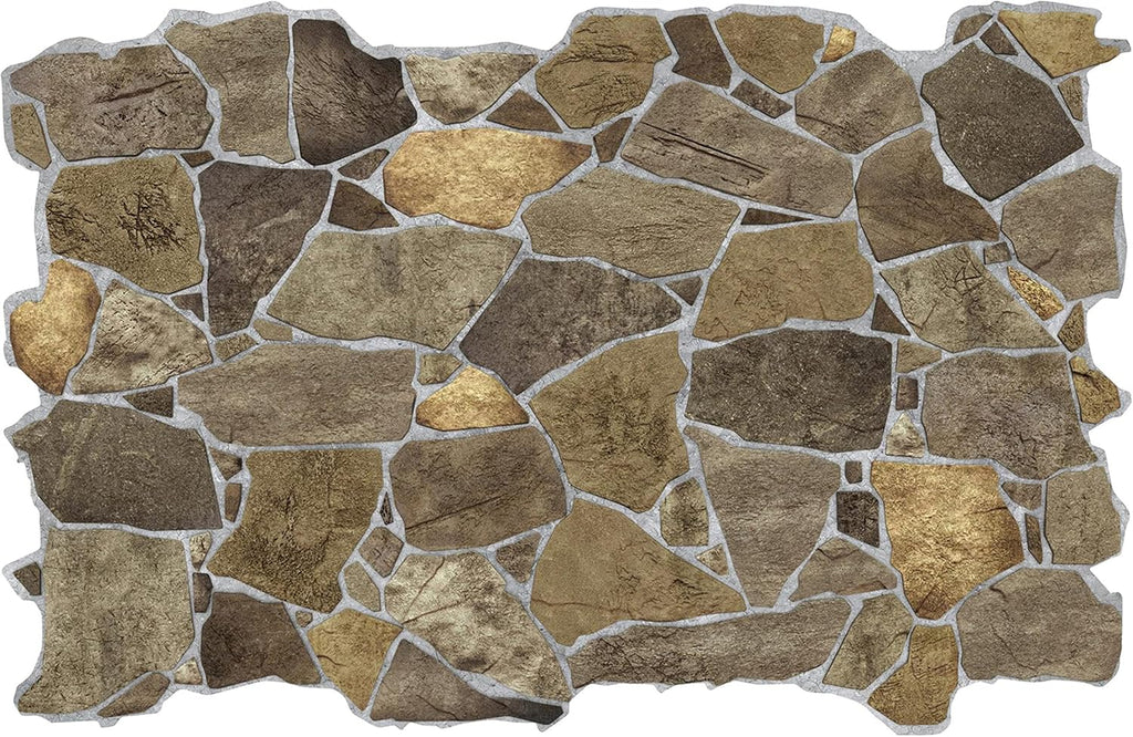 Brown Faux Stone PVC 3D Wall Panel, 3.2 ft X 2.1 ft F850