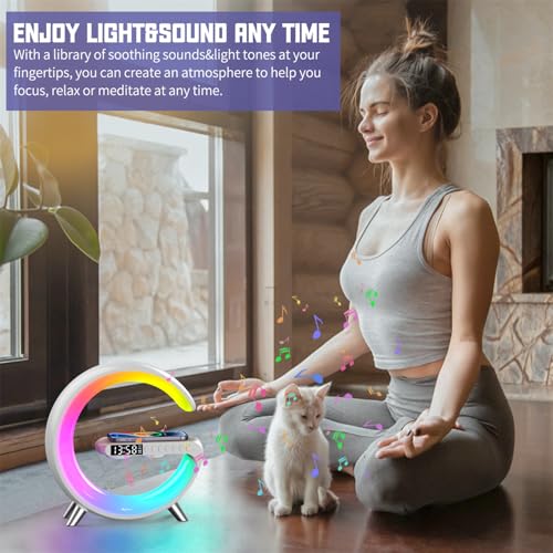 Smart LED Night Light with Wireless Charger and Bluetooth Speaker F72631