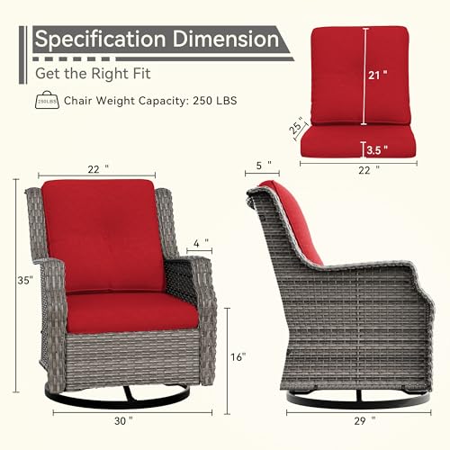 Outdoor Swivel Rocker Patio Chair with Olefin Fabric Cushions A6802