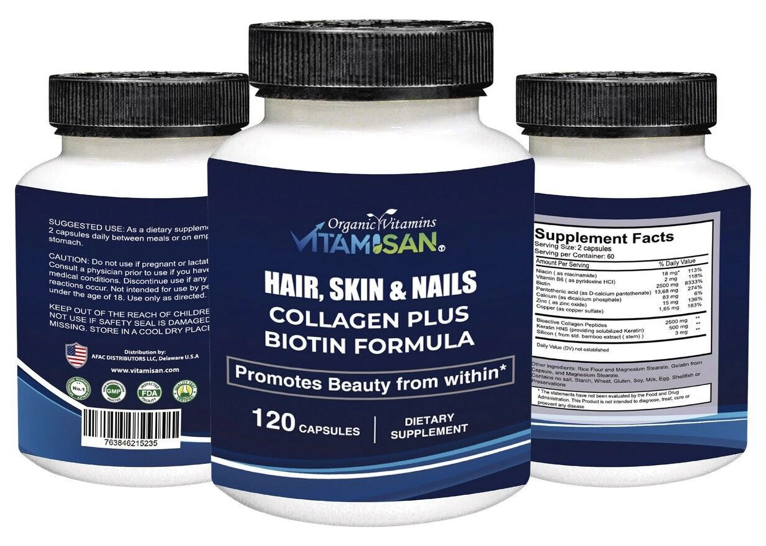 120 Count Pack of 2 Collagen Capsules 3000 mg Y6721