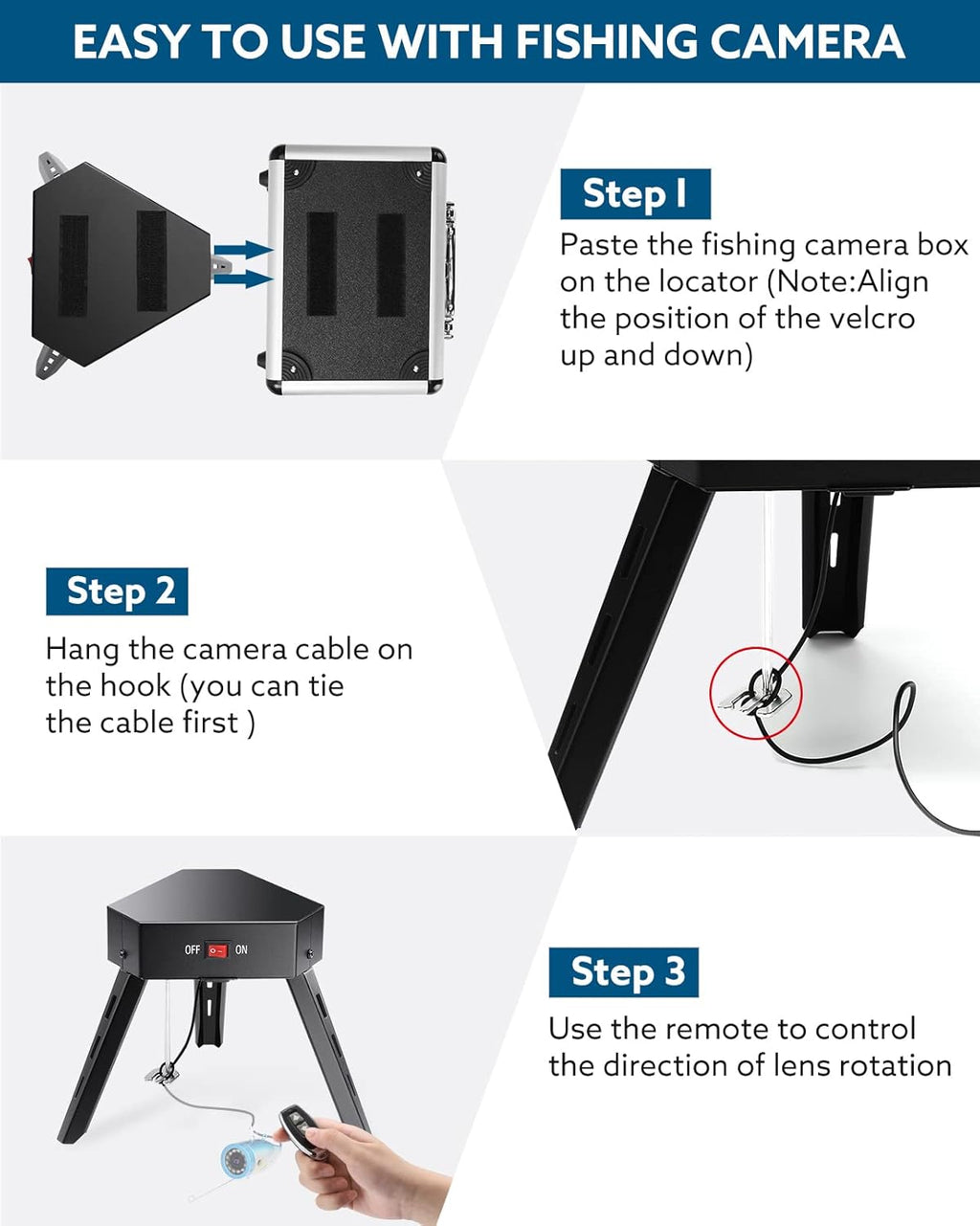 Underwater Fishing Camera Positioner 360° Degree Rotation Tripod with Remote Control Metal Housing D798485