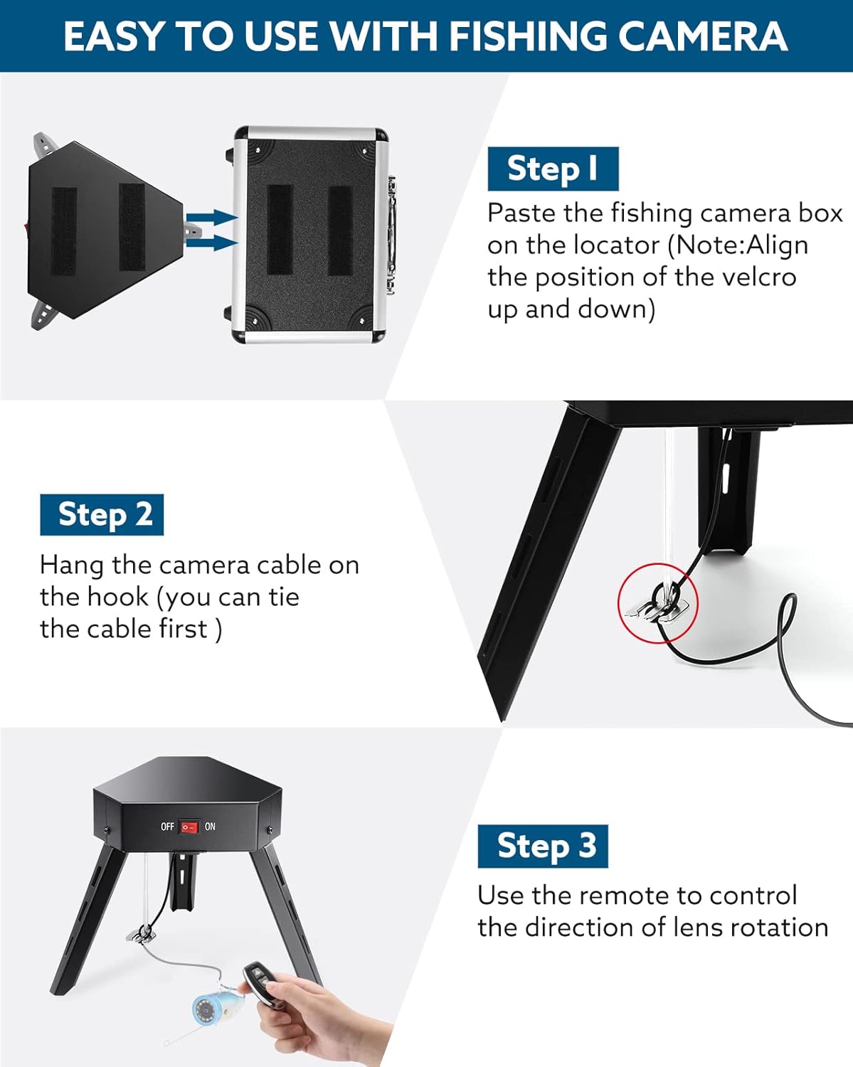 Underwater Fishing Camera Positioner 360° Degree Rotation Tripod with Remote Control Metal Housing D798485