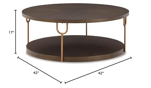 Metallic & Goldtone Finish Round Coffee Table S228031