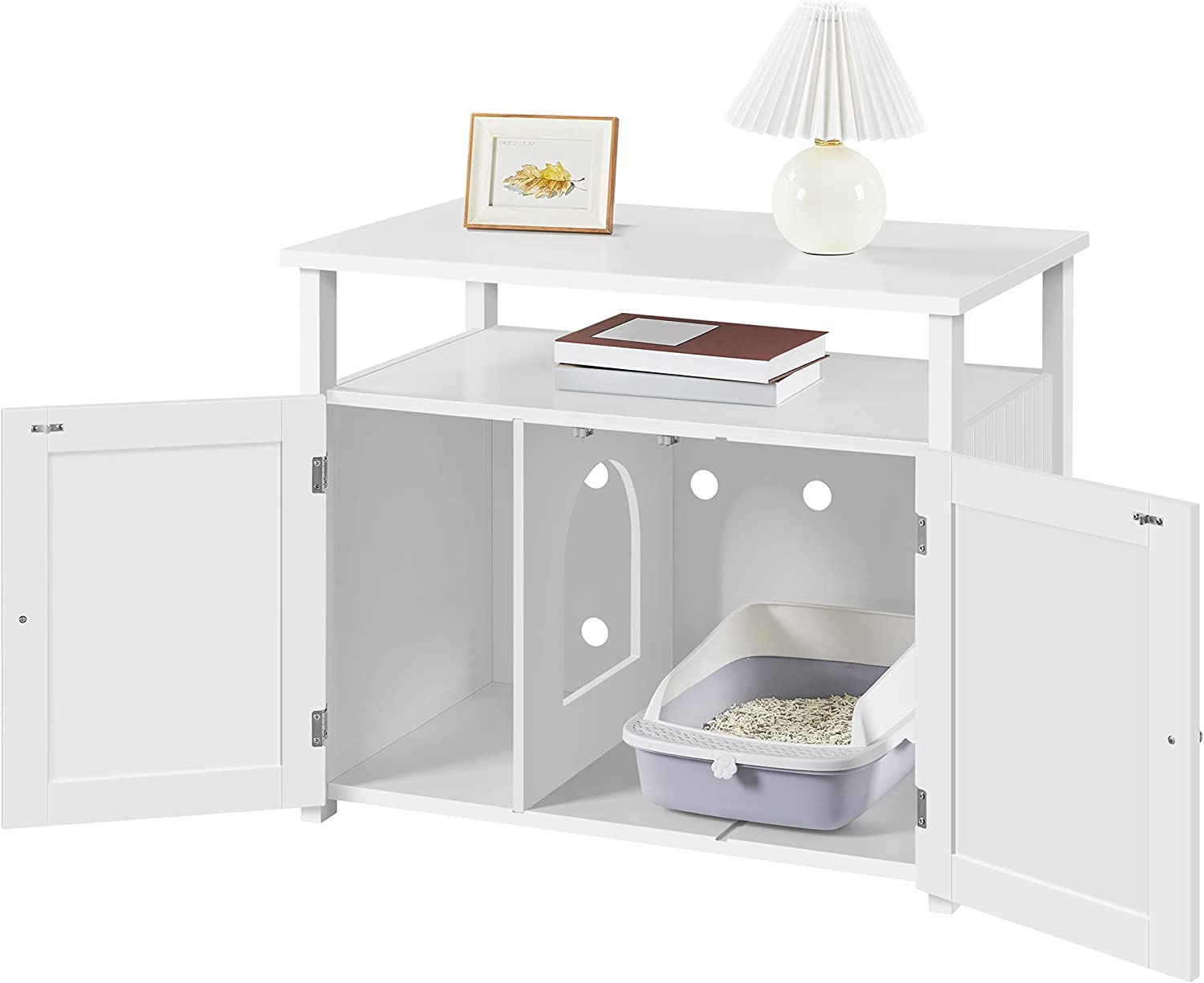 Cat Litter Box Enclosure with Storage Shelf H58845
