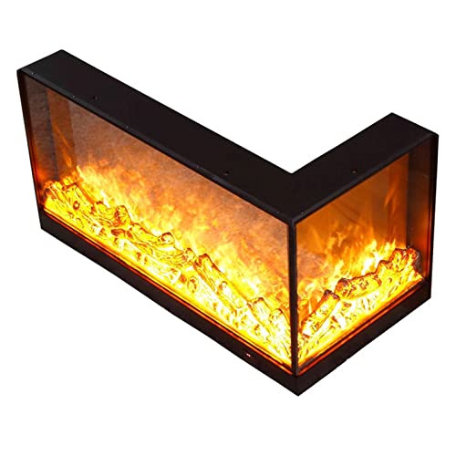 Electric Fireplace L-shaped Corner Decorative Embedded Simulation 3D Flame With Remote Control F65848