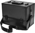 Portable Makeup Train Case with Lock and Compartments, black J41765