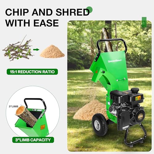 7HP 212cc Gas Powered Wood Chipper Shredder B94596