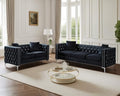 Blue Velvet 2 Piece Sofa Set D426